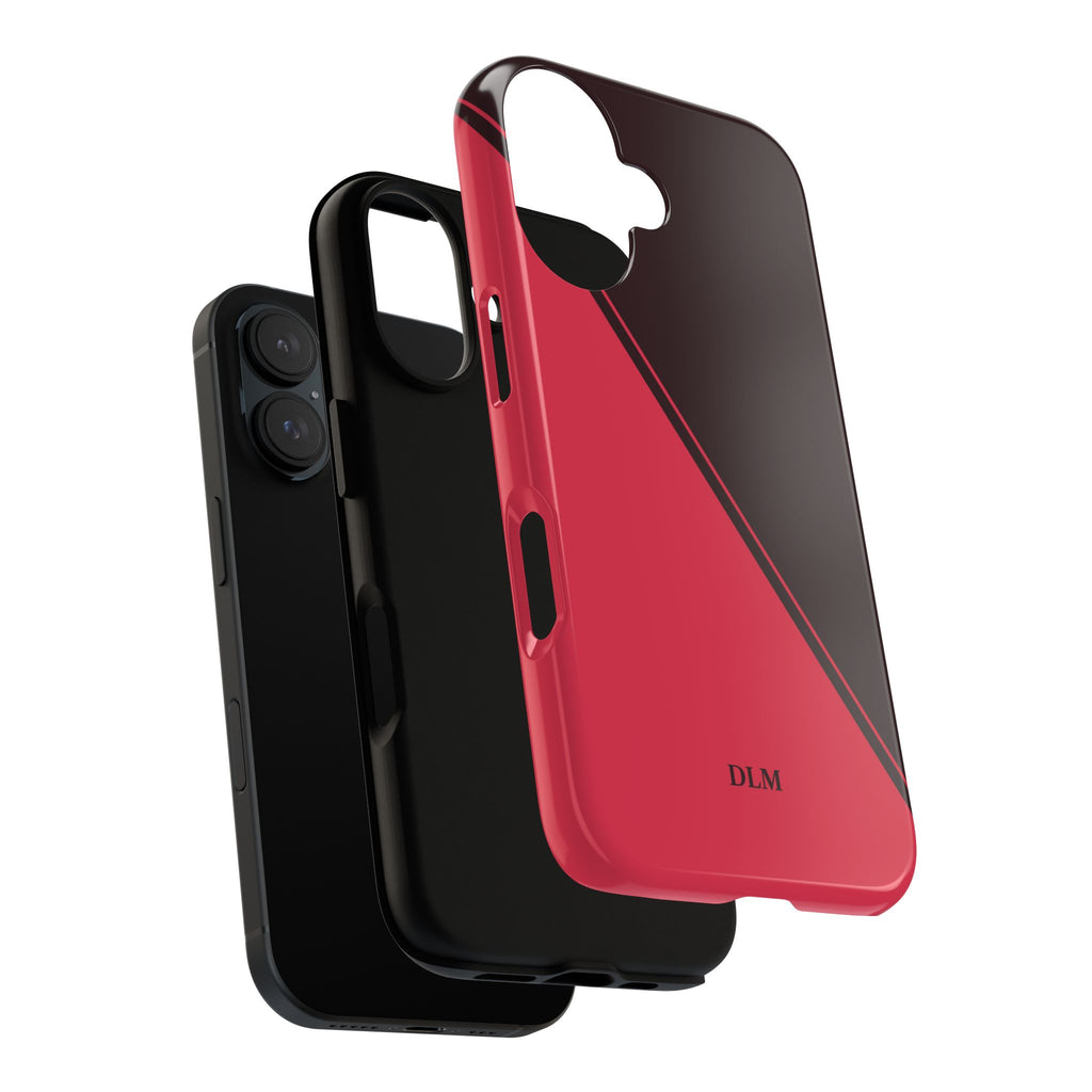 Red/Brown Two Tone Custom Initials Case