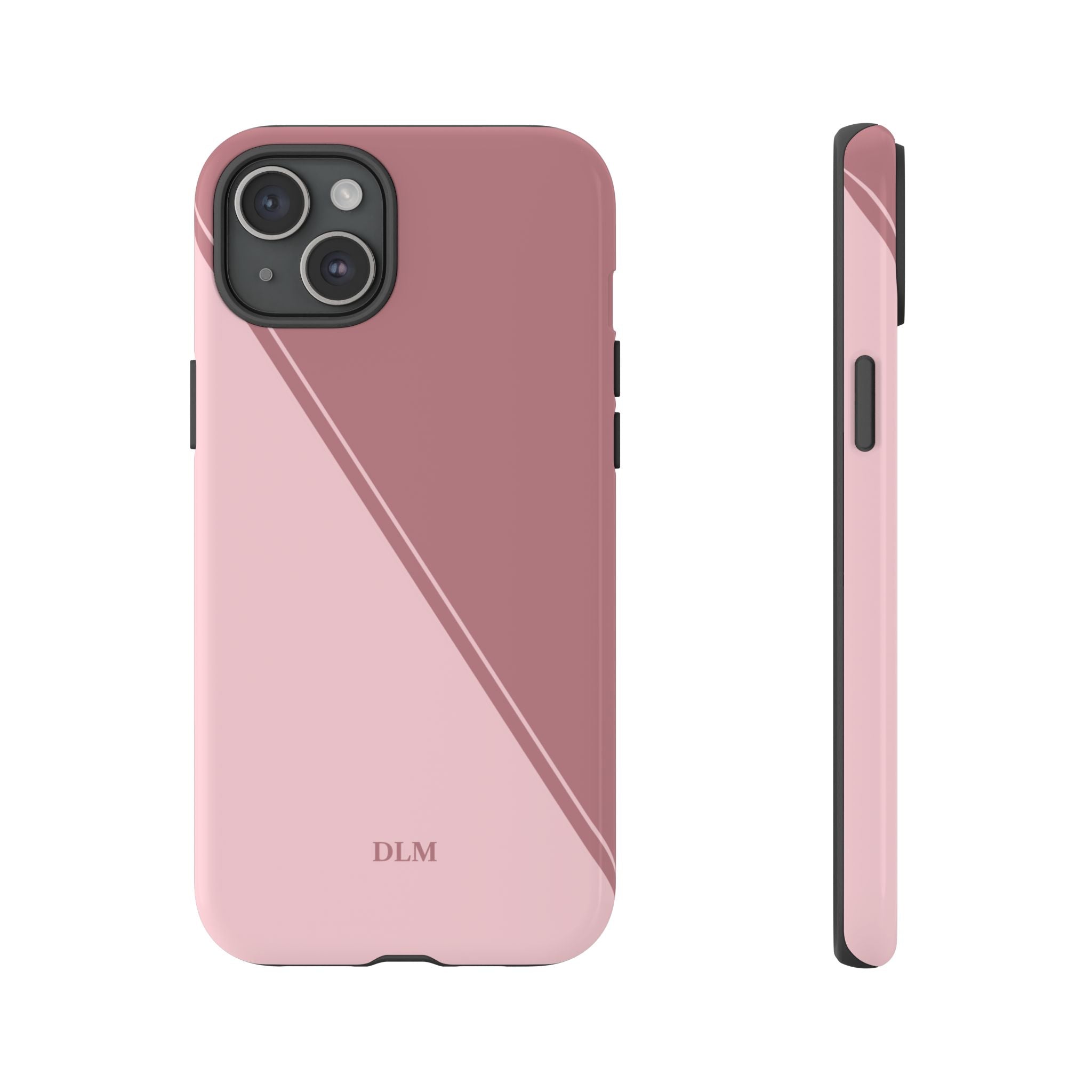 Pinks Two Tone Custom Initials Case