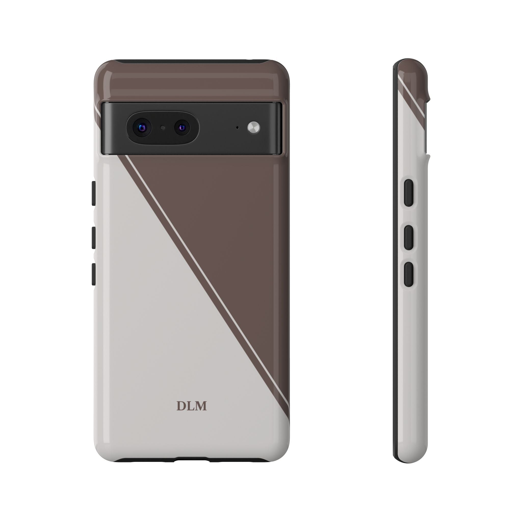 Brown/Cream Two Tone Custom Initials Case