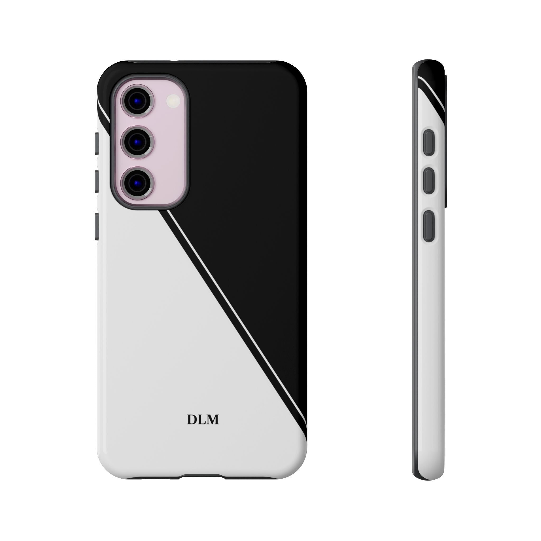 White/Black Two Tone Custom Initials Case