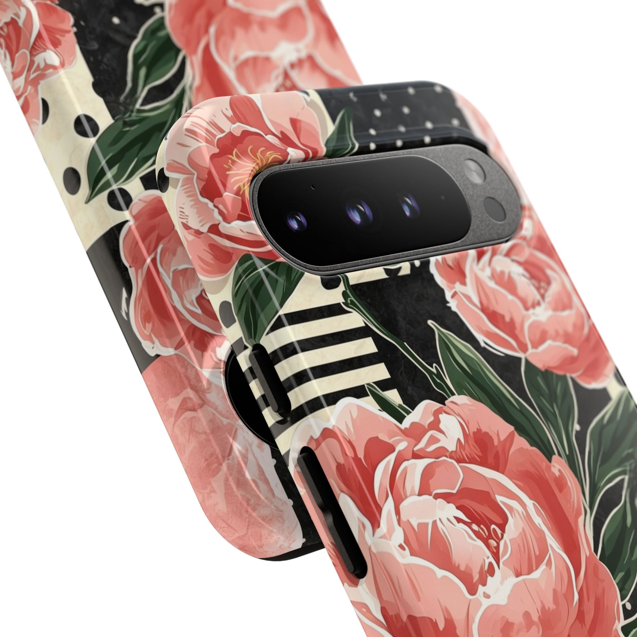 Pink Peony Stripes & Polka Dots