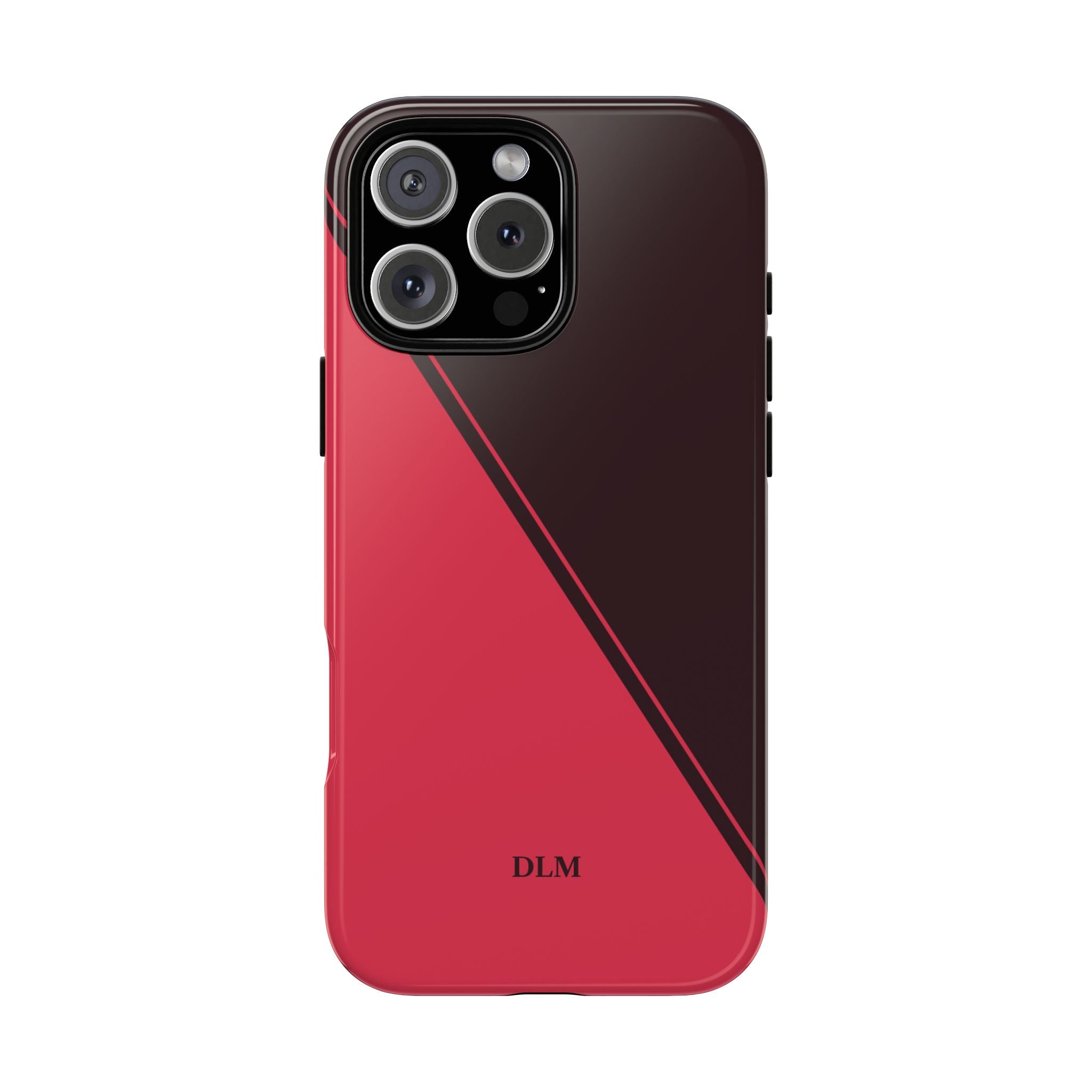 Red/Brown Two Tone Custom Initials Case