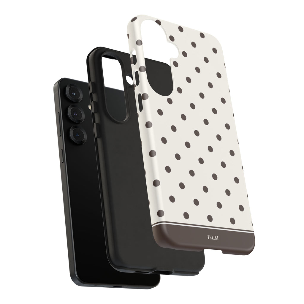 Creamy Mocha Personalised Polka Dot Case