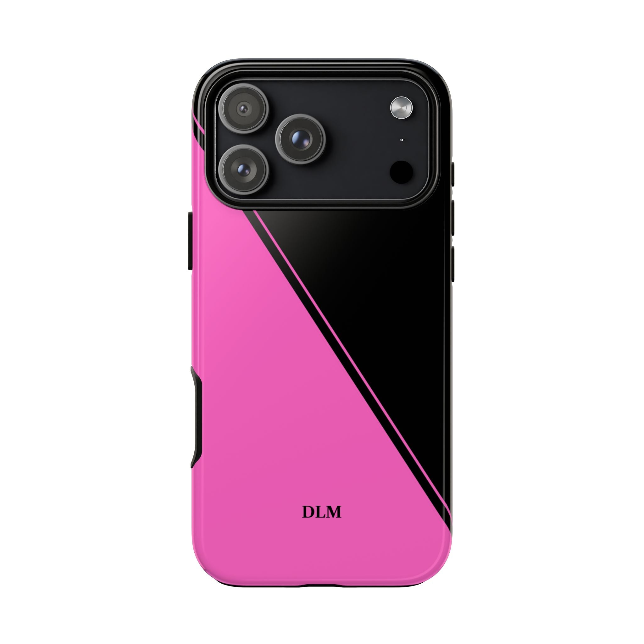 Pink/Black Two Tone Custom Initials Case