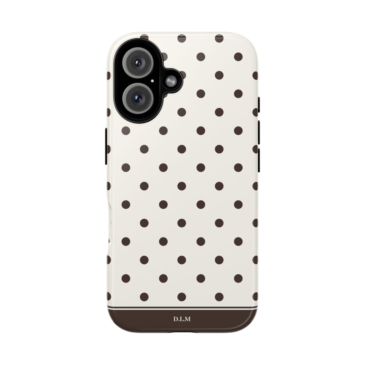 Creamy Mocha Personalised Polka Dot Case