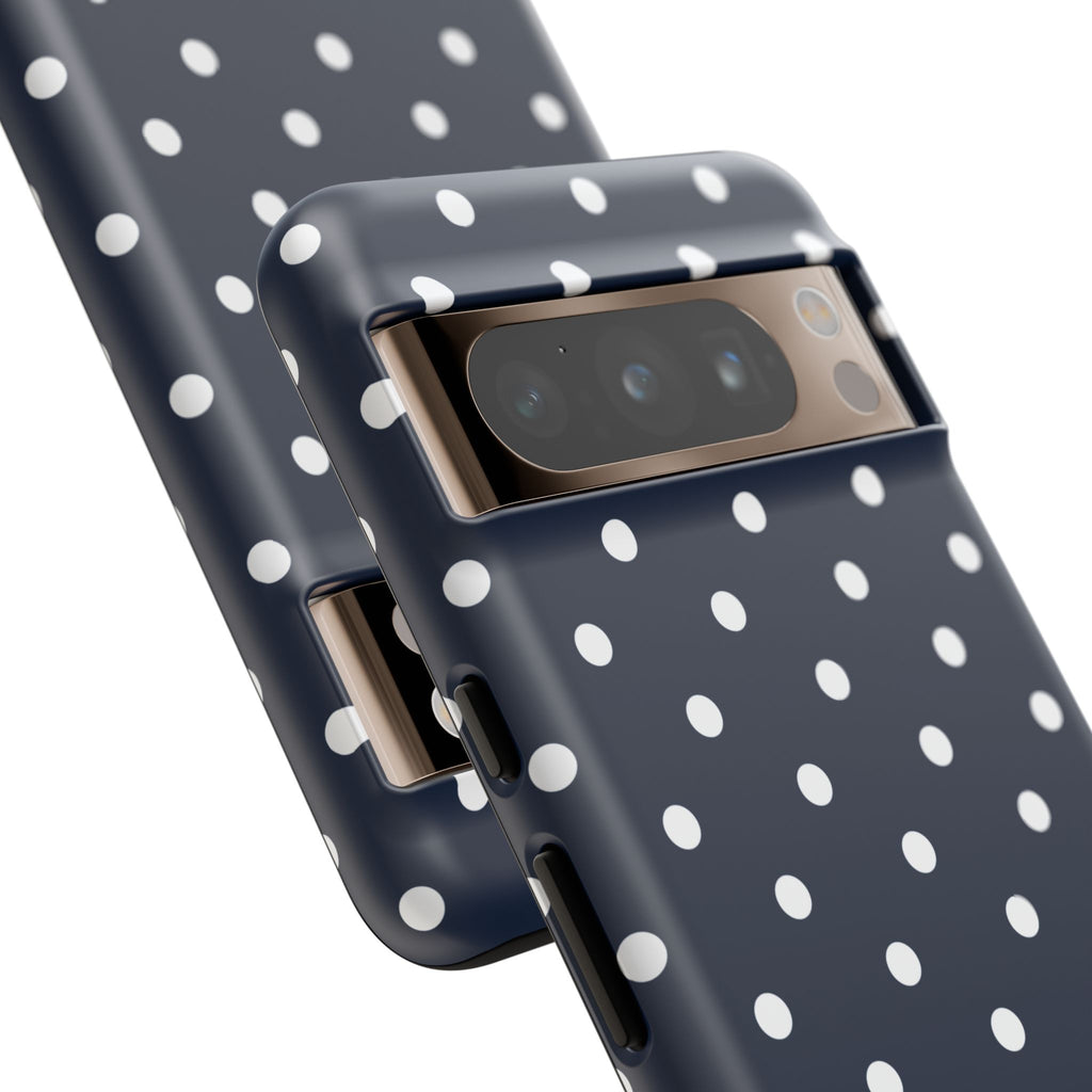 Navy Pearl Personalised Polka Dot Case