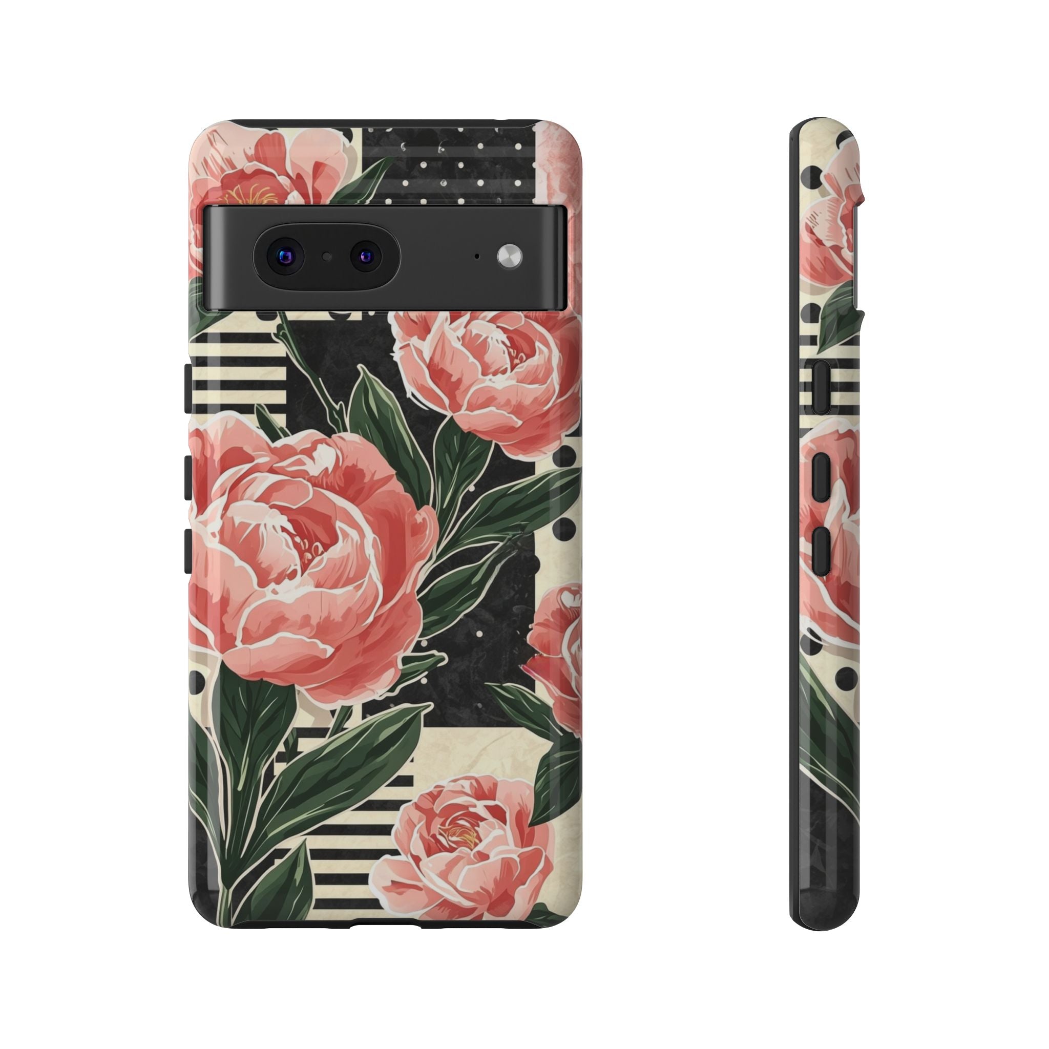 Pink Peony Stripes & Polka Dots