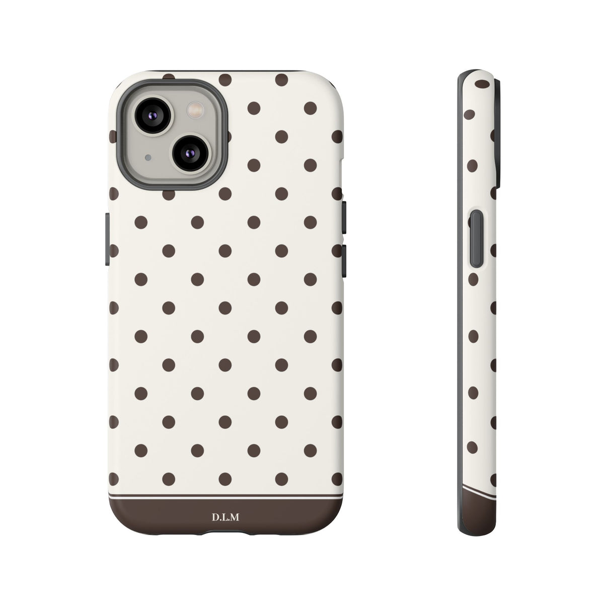 Creamy Mocha Personalised Polka Dot Case