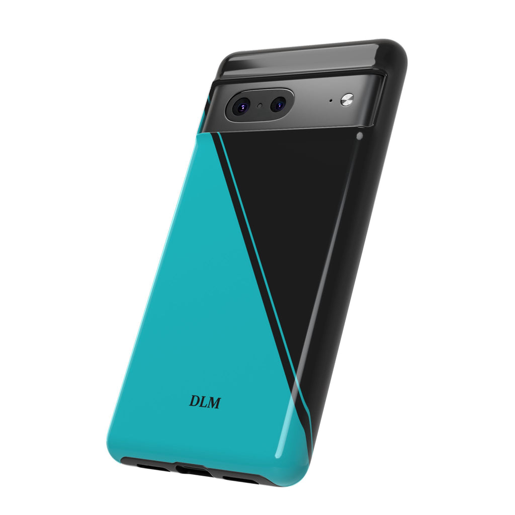 Tiffany/Black Two Tone Custom Initials Case
