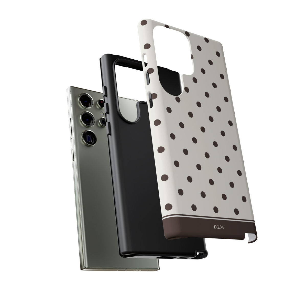 Creamy Mocha Personalised Polka Dot Case