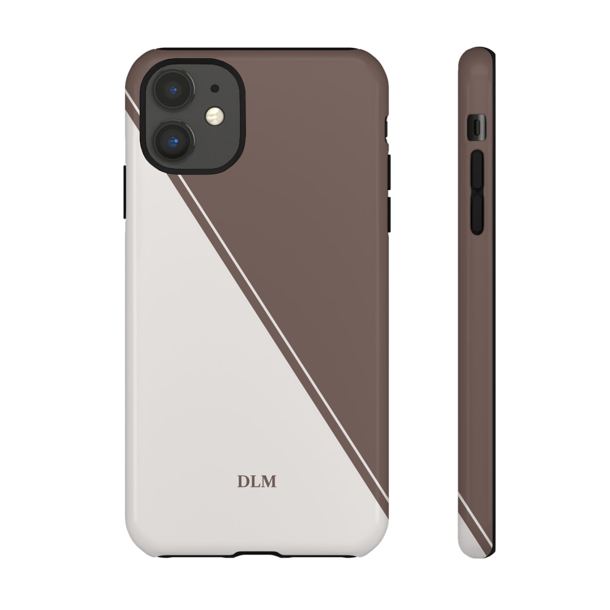 Brown/Cream Two Tone Custom Initials Case