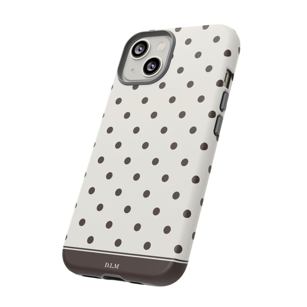 Creamy Mocha Personalised Polka Dot Case