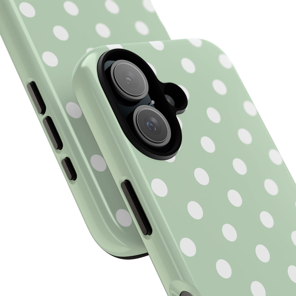 Green & White Polka Dot Customisable Case