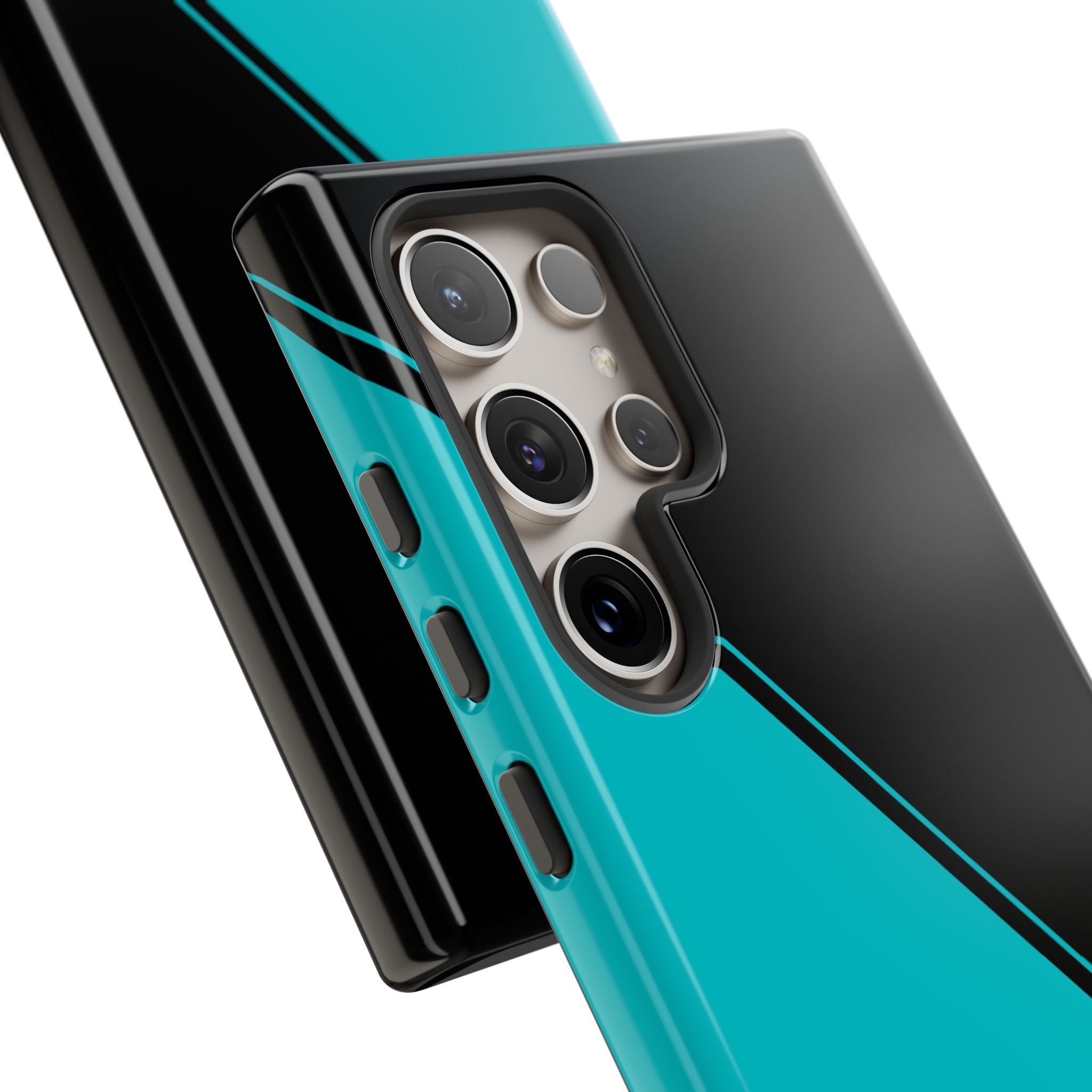 Tiffany/Black Two Tone Custom Initials Case