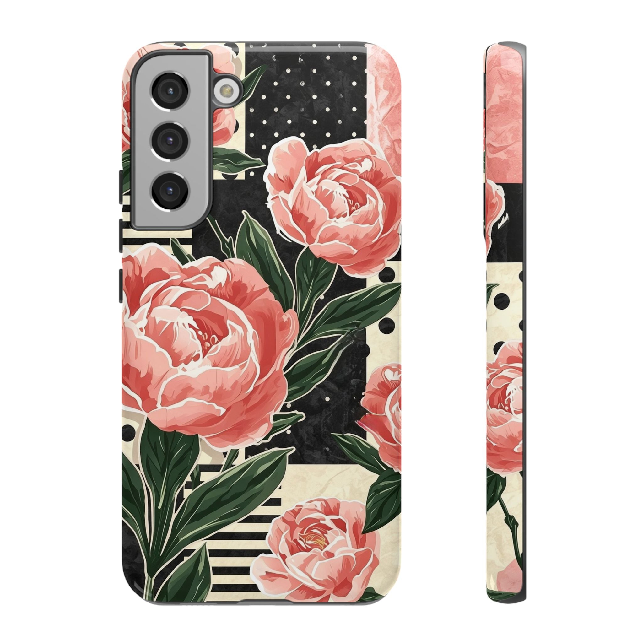 Pink Peony Stripes & Polka Dots