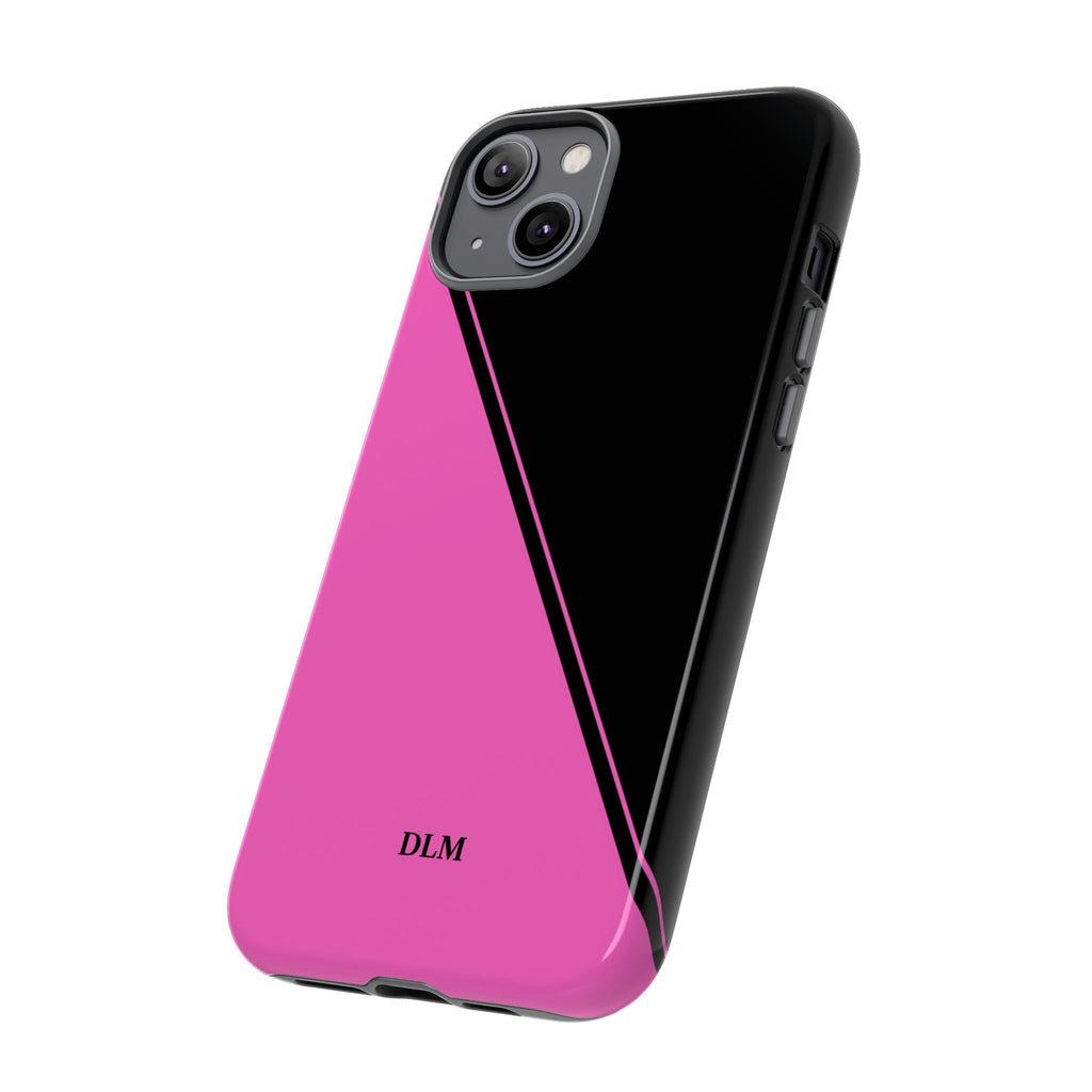 Pink/Black Two Tone Custom Initials Case
