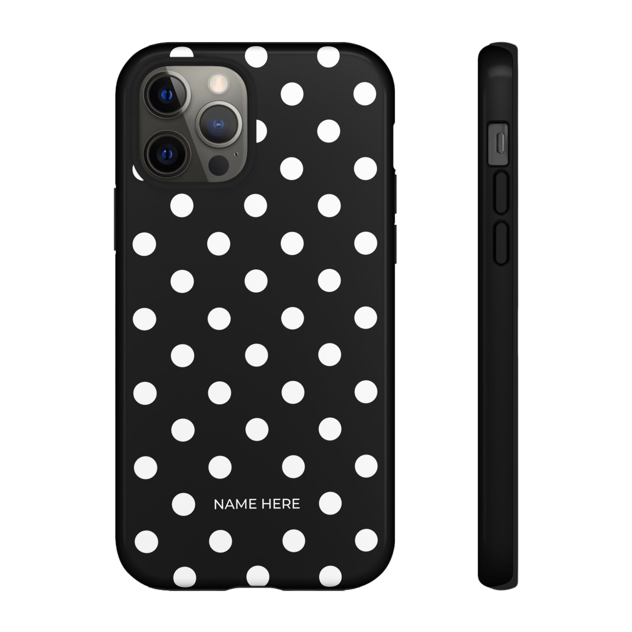 Black & White PolkaDot Customisable Case