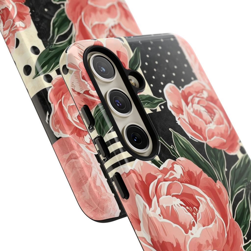Pink Peony Stripes & Polka Dots