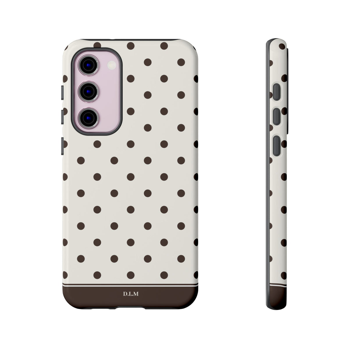 Creamy Mocha Personalised Polka Dot Case