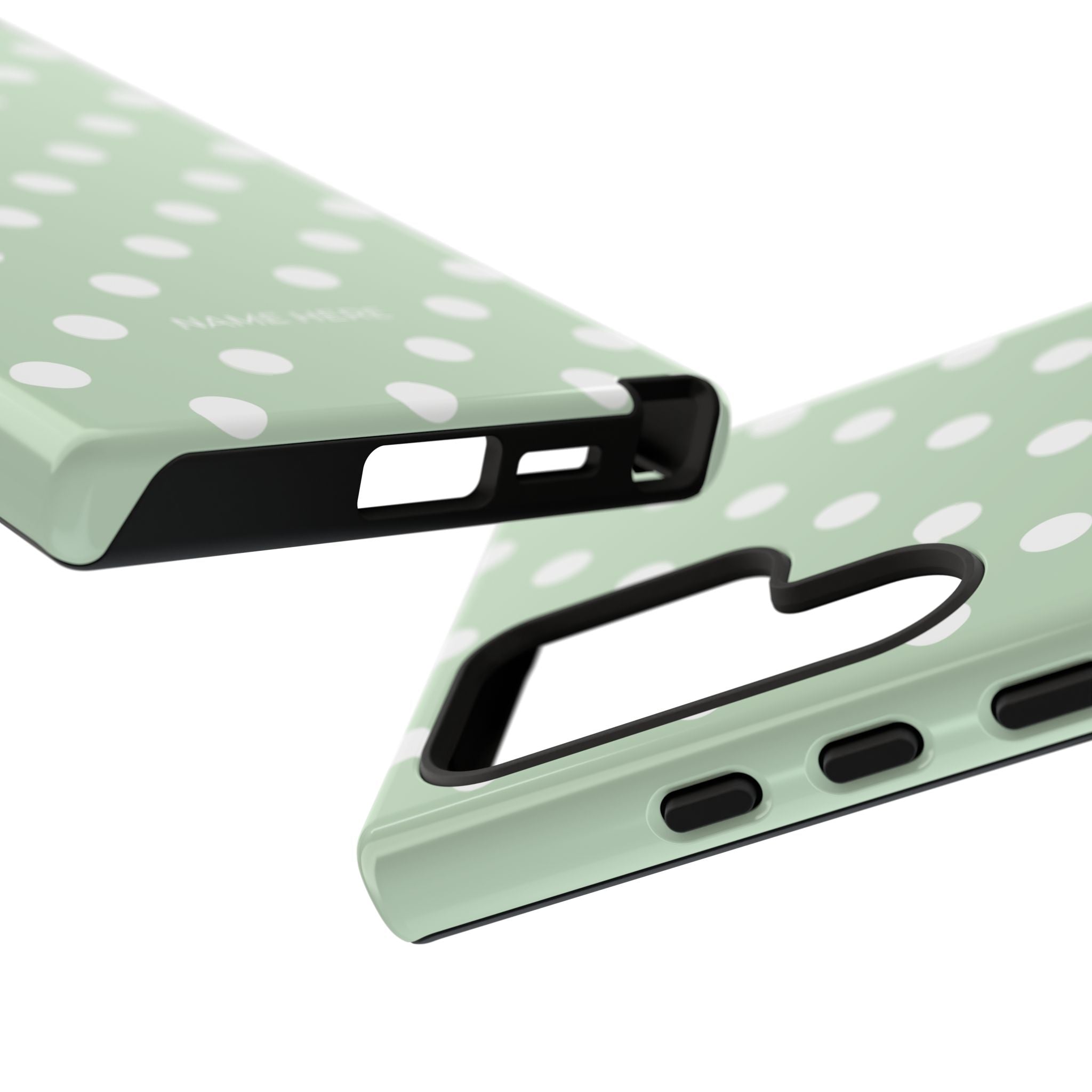 Green & White Polka Dot Customisable Case