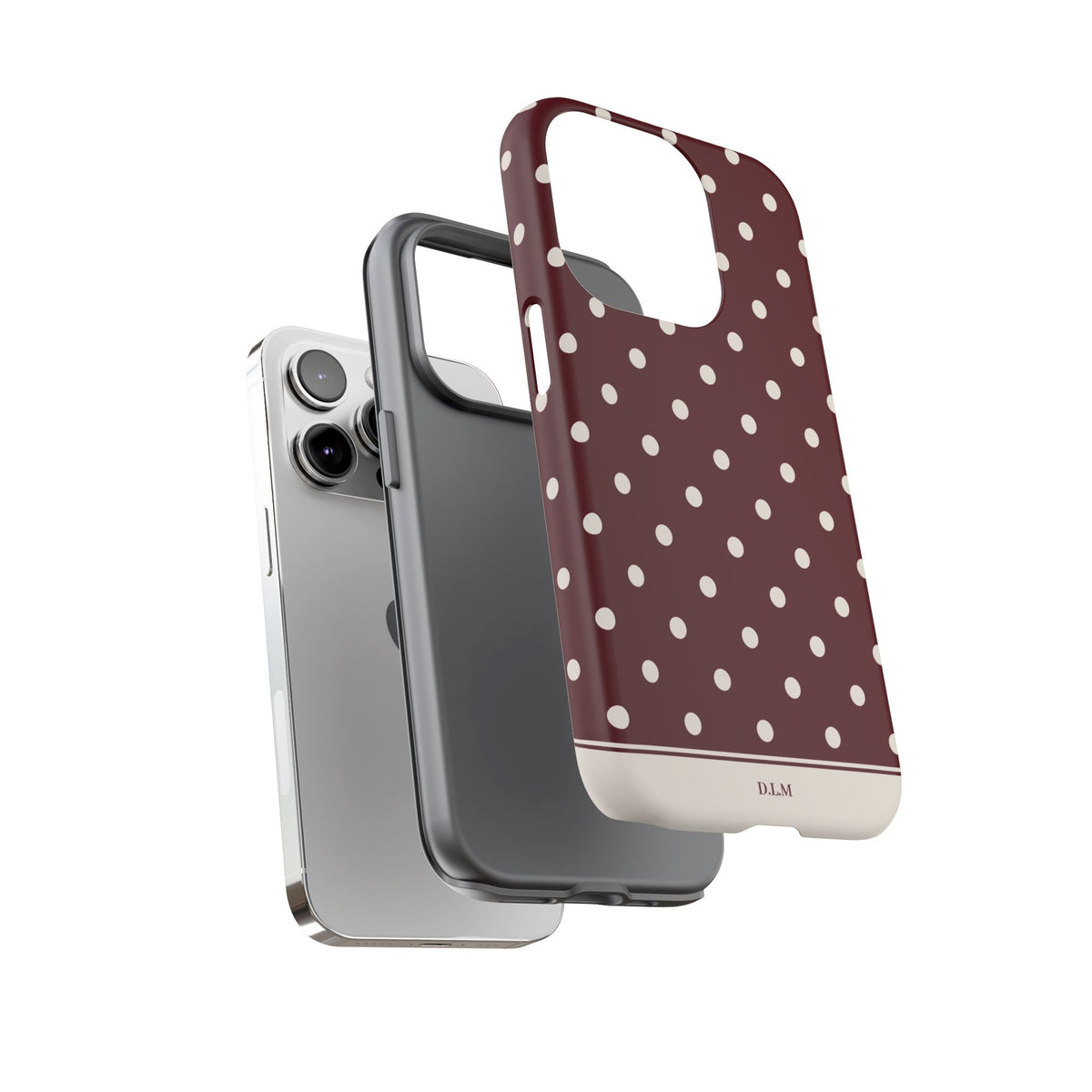 Cranberry Cream Personalised Polka Dot Case