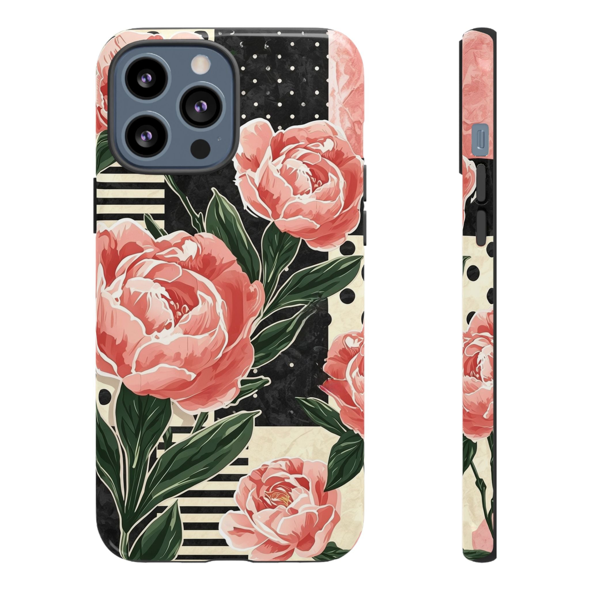 Pink Peony Stripes & Polka Dots