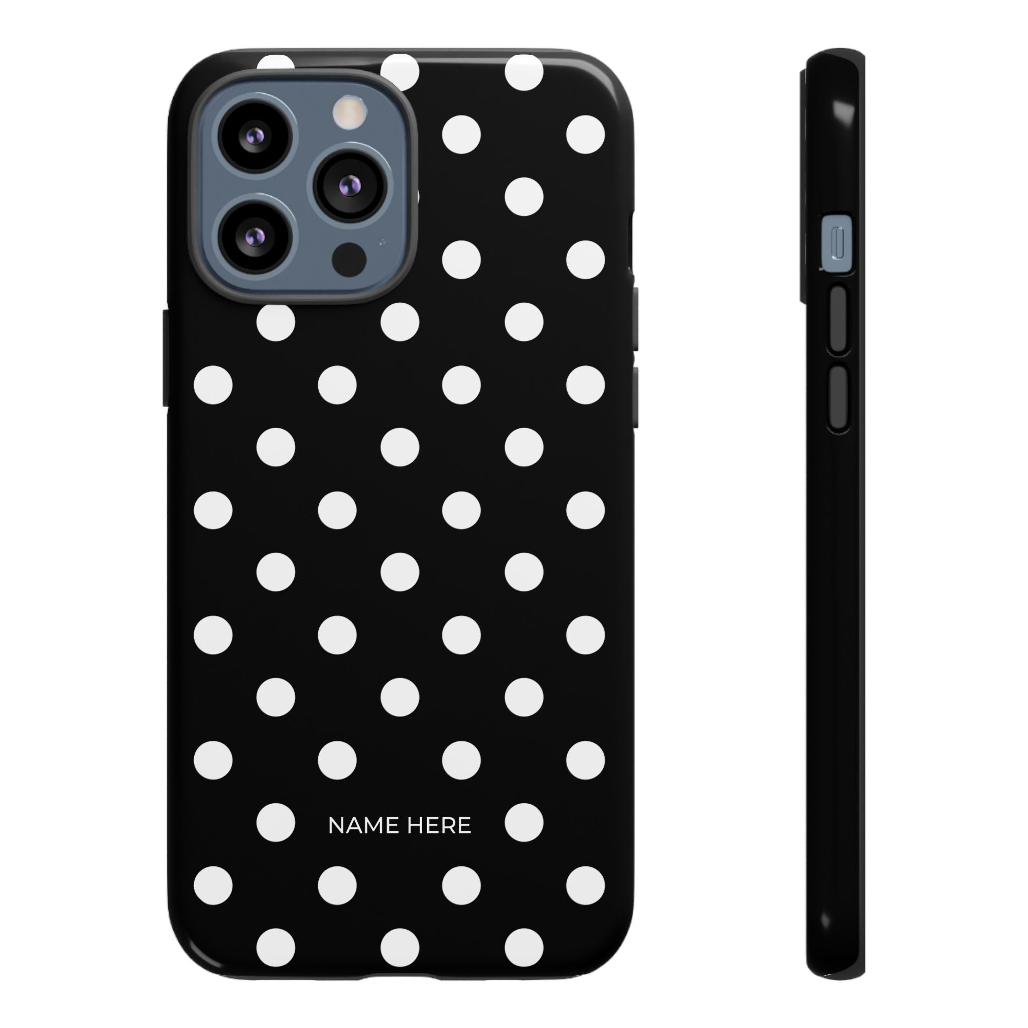 Black & White PolkaDot Customisable Case