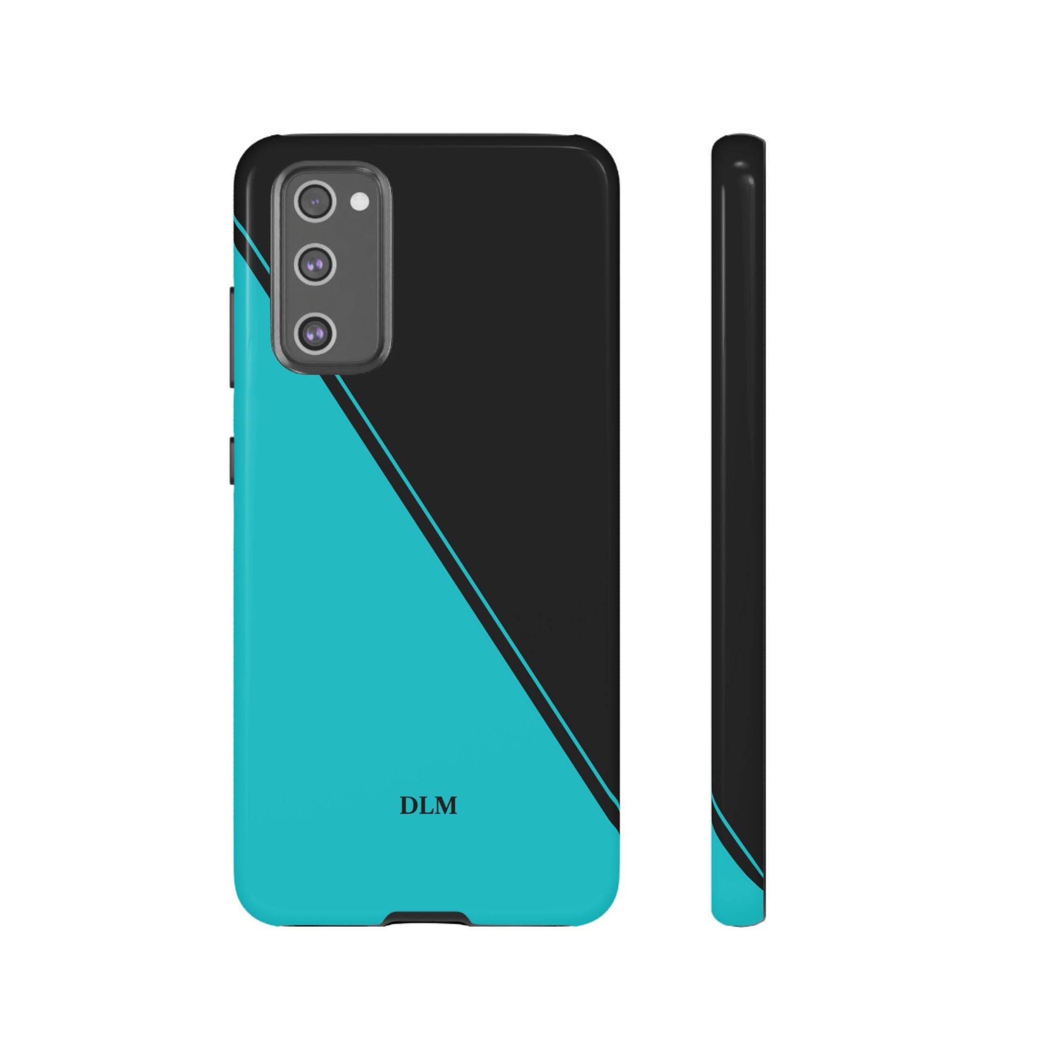 Tiffany/Black Two Tone Custom Initials Case