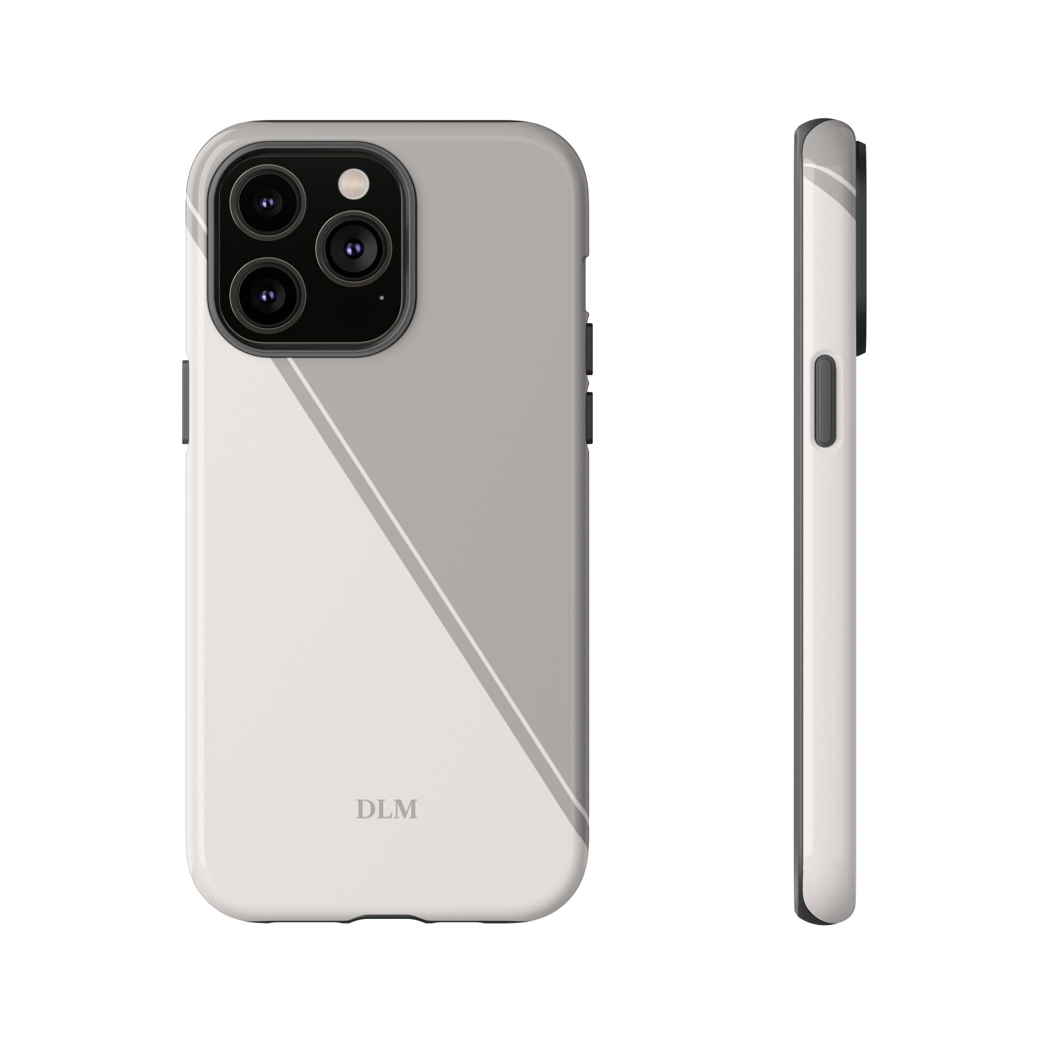 Grey Two Tone Case Custom Initials Case