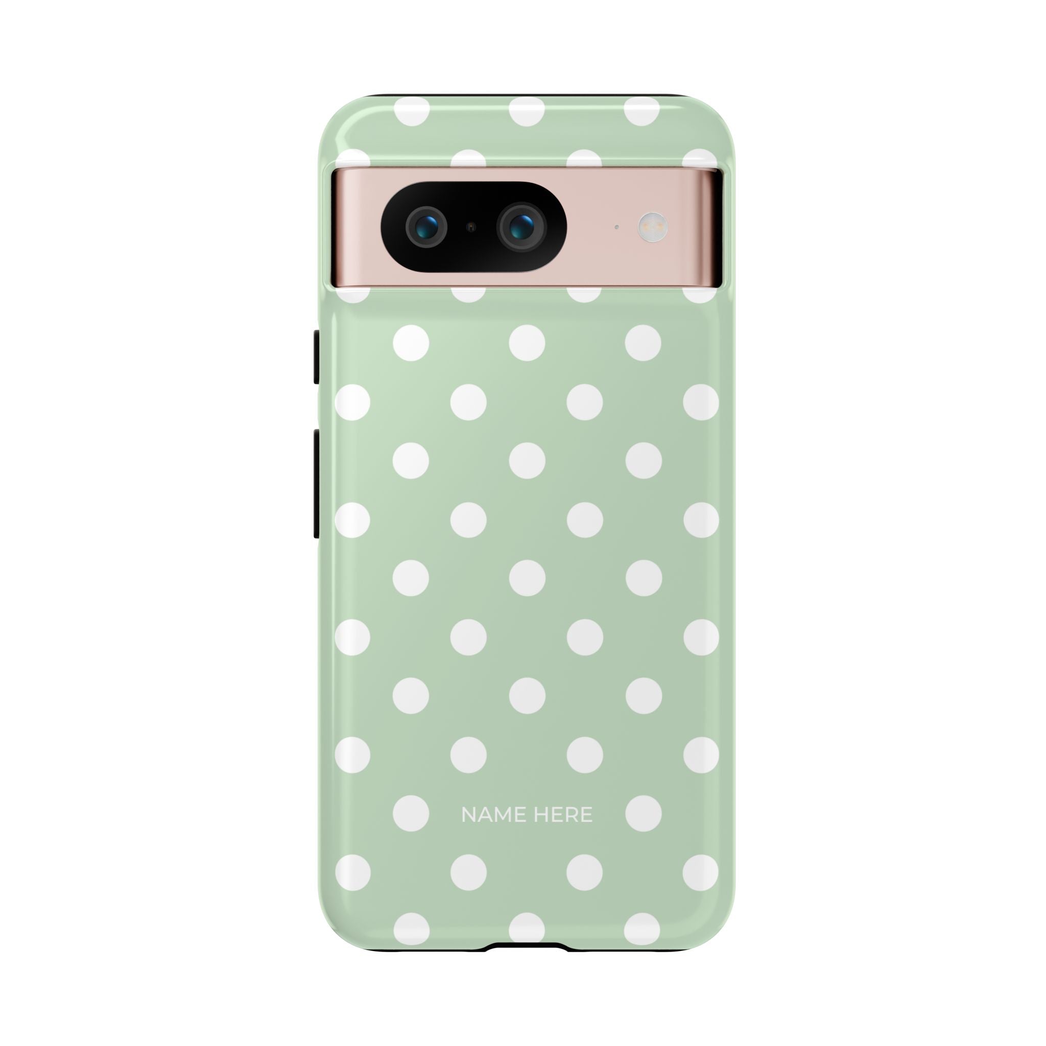Green & White Polka Dot Customisable Case