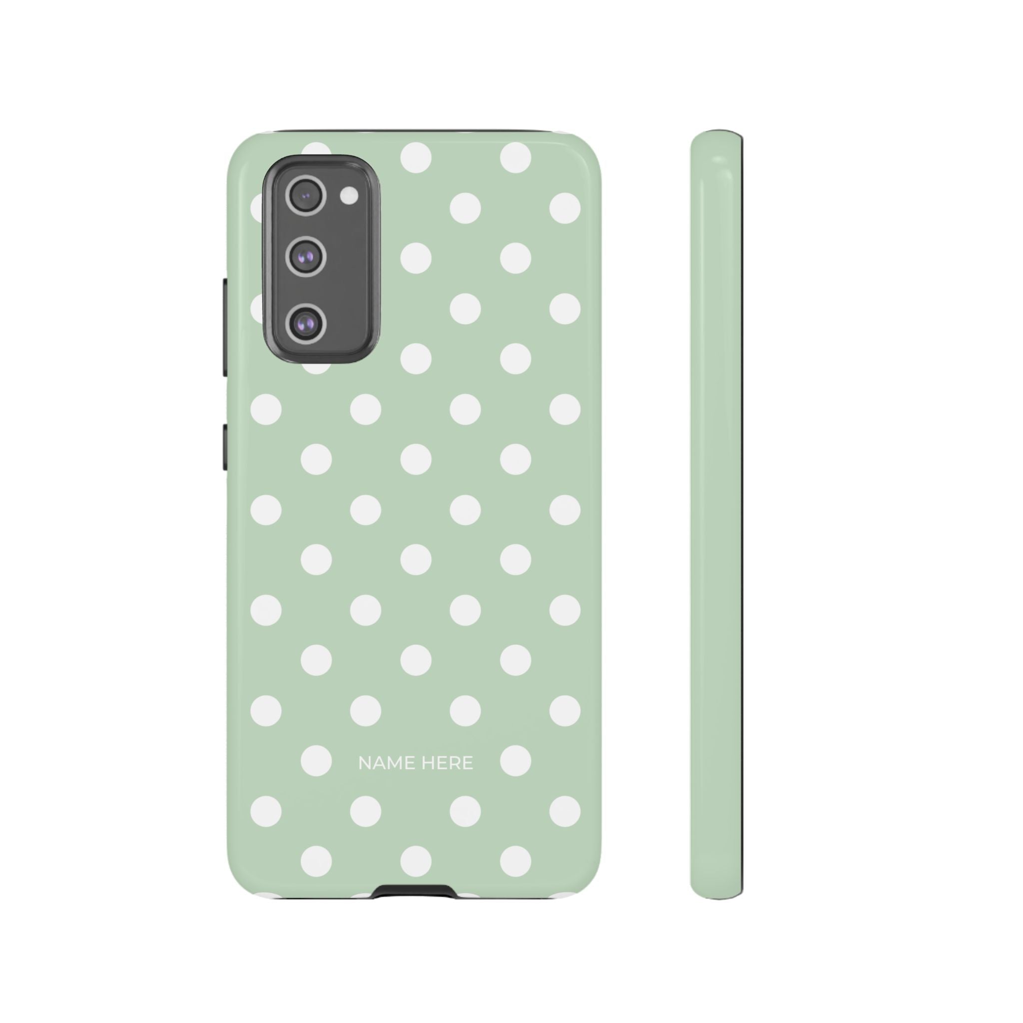 Green & White Polka Dot Customisable Case