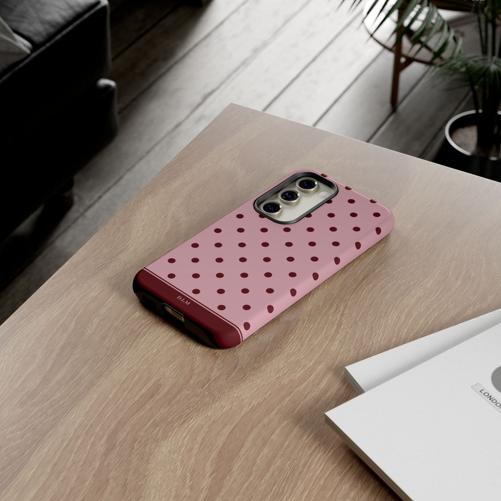 Berry Blush Personalised Polka Dot Case
