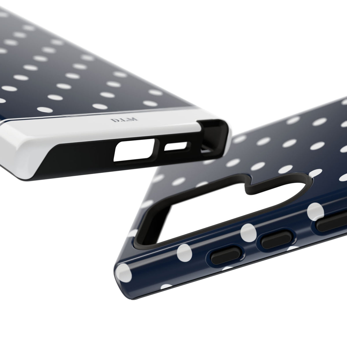 Navy Pearl Personalised Polka Dot Case