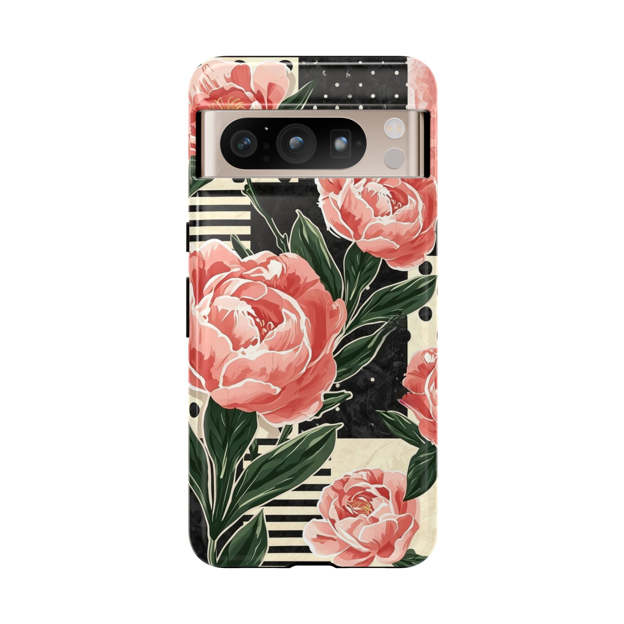Pink Peony Stripes & Polka Dots