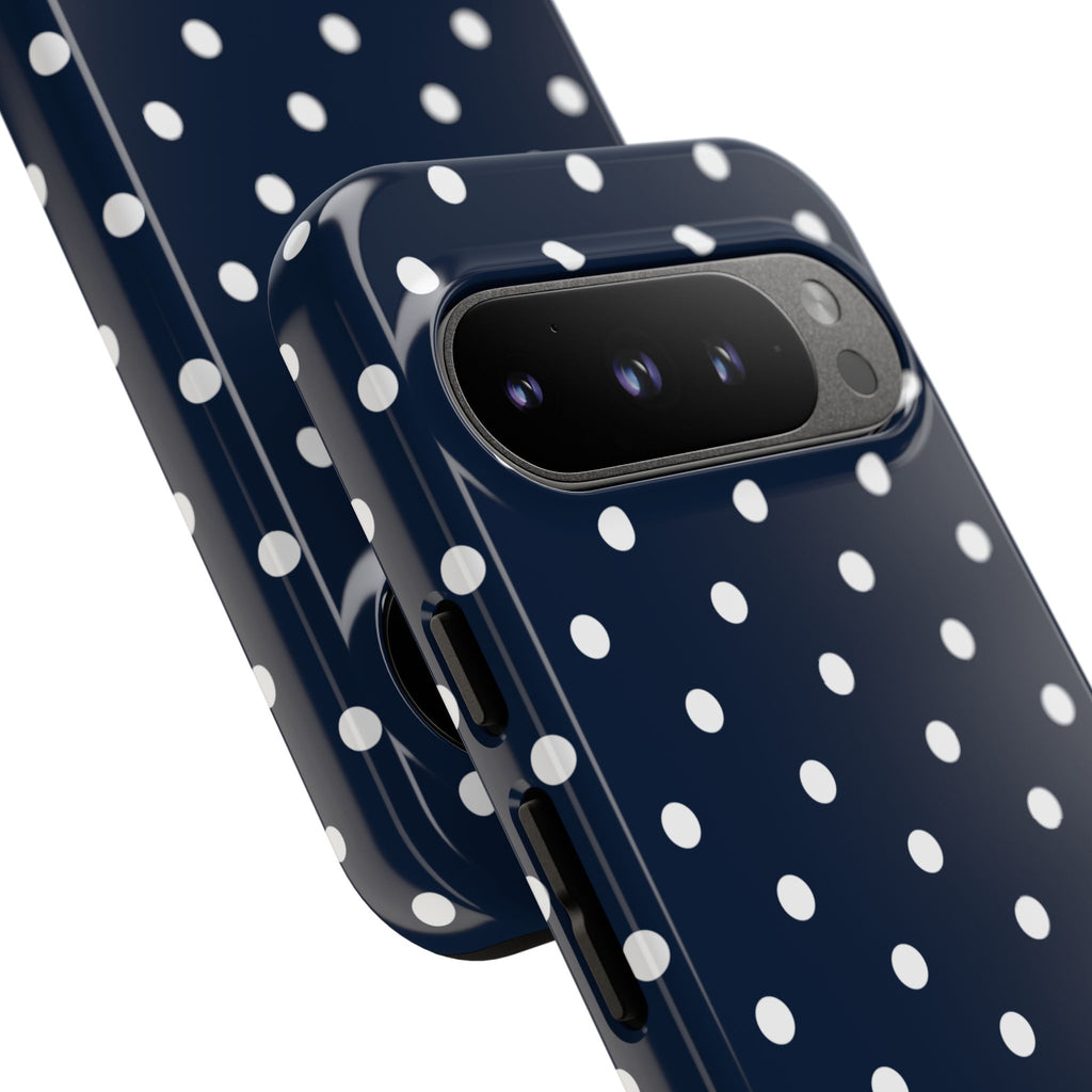 Navy Pearl Personalised Polka Dot Case