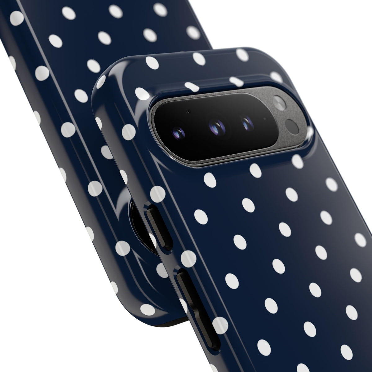 Navy Pearl Personalised Polka Dot Case