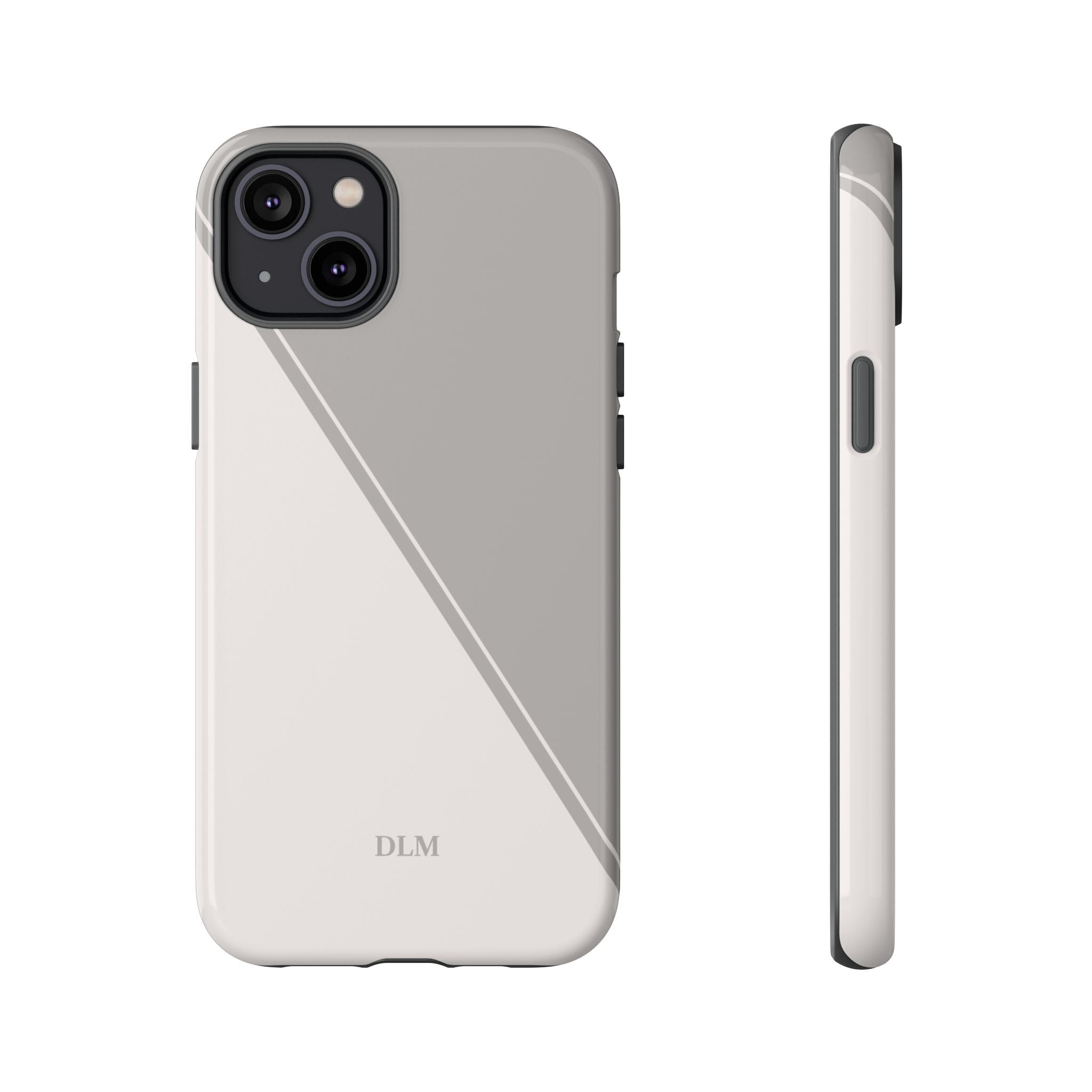 Grey Two Tone Case Custom Initials Case