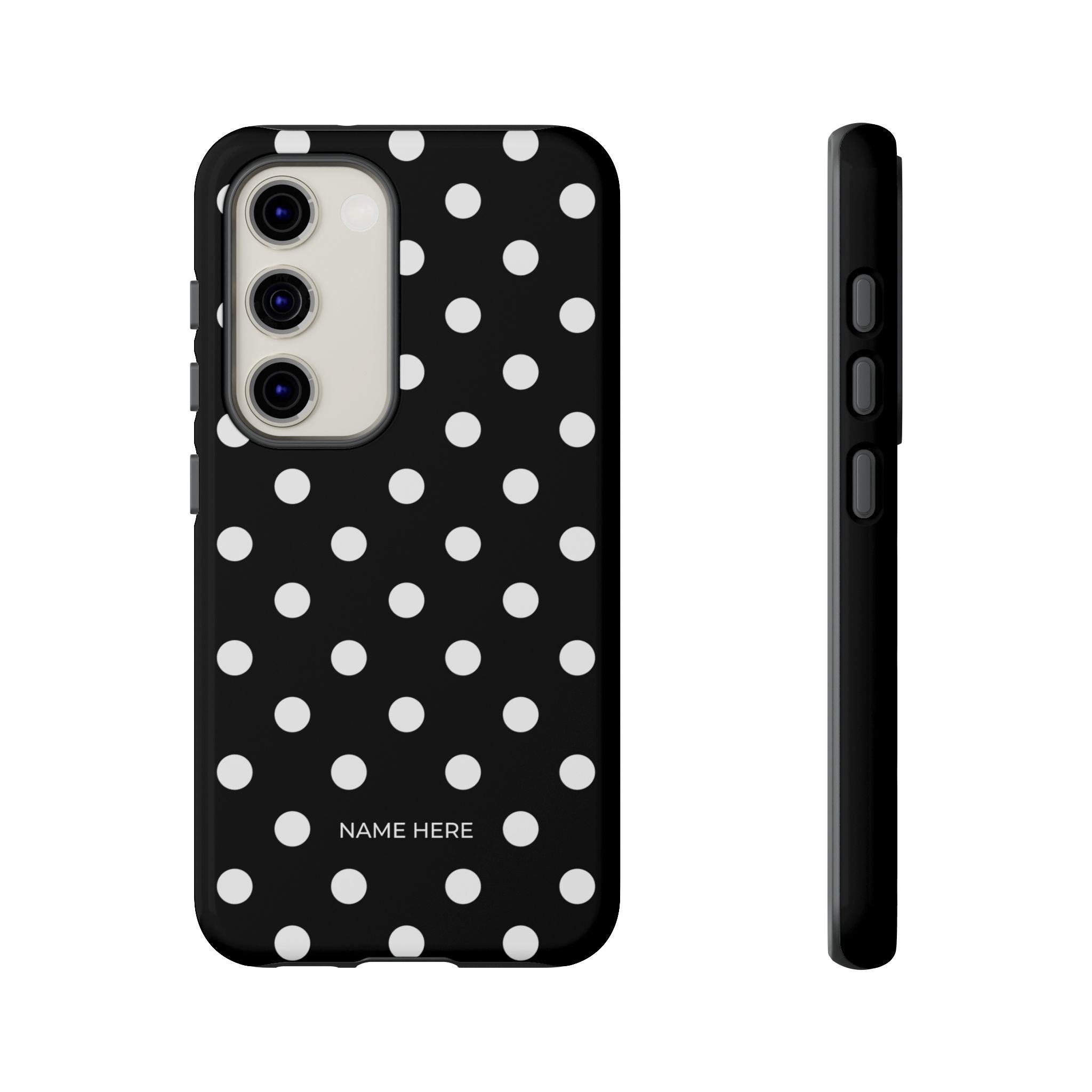 Black & White PolkaDot Customisable Case