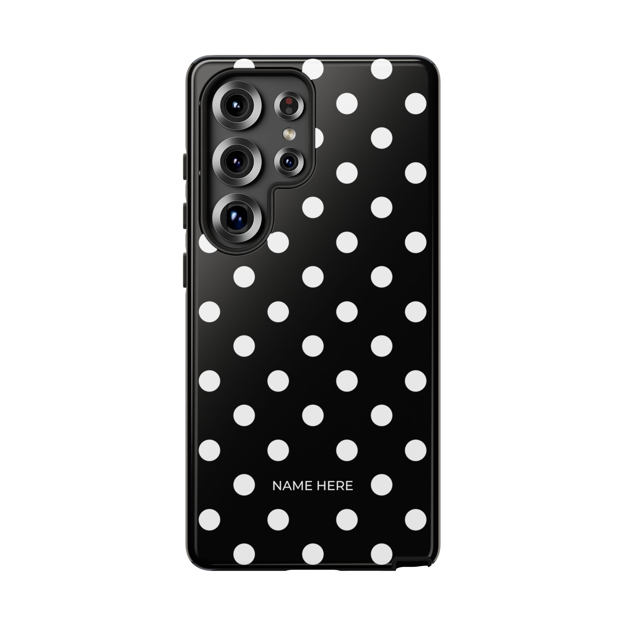 Black & White PolkaDot Customisable Case