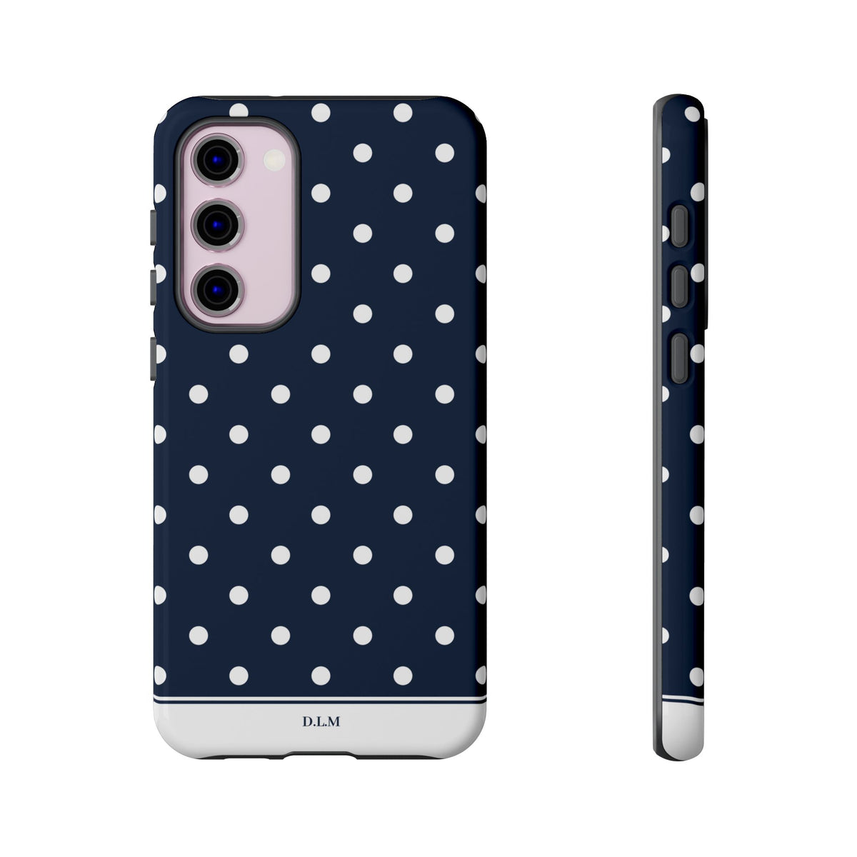 Navy Pearl Personalised Polka Dot Case