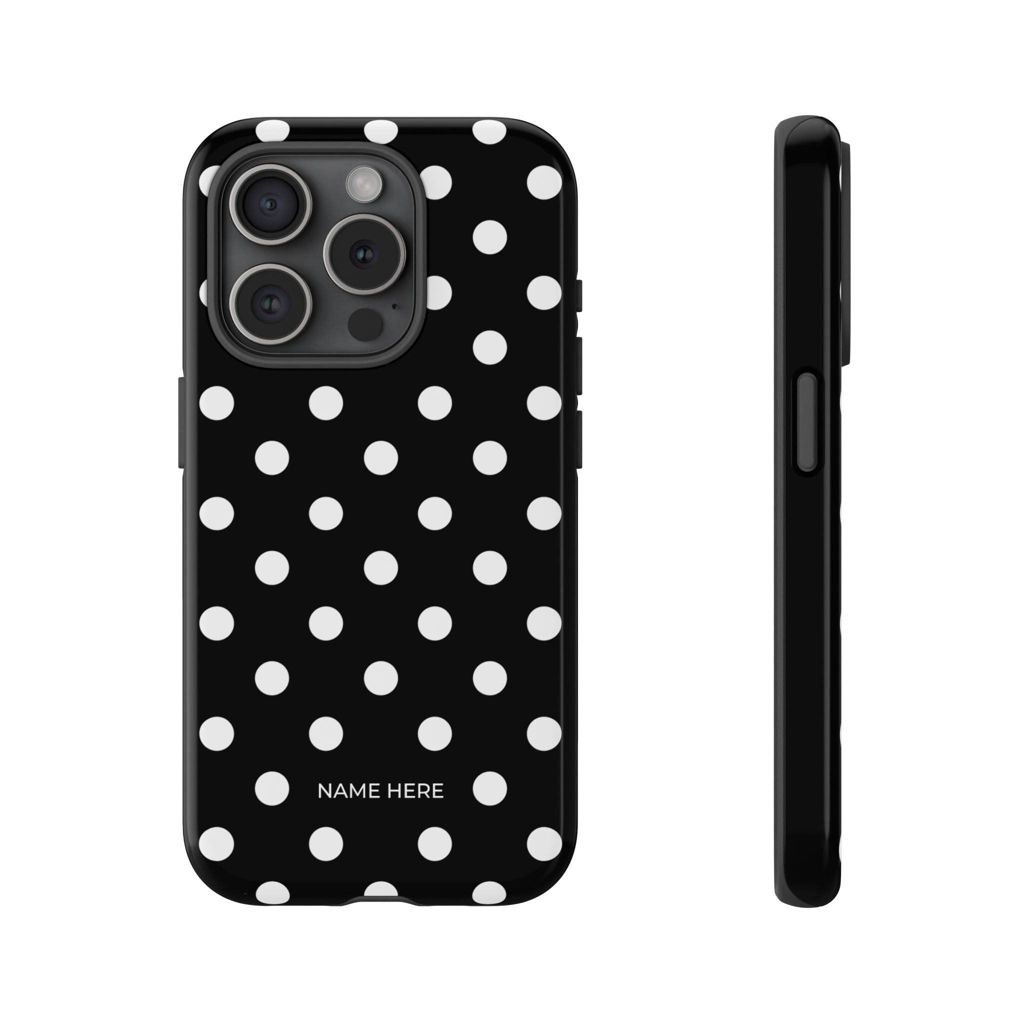 Black & White PolkaDot Customisable Case