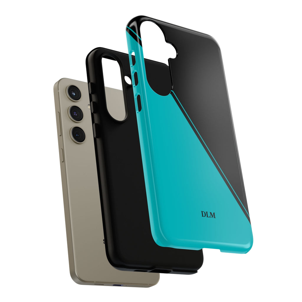 Tiffany/Black Two Tone Custom Initials Case