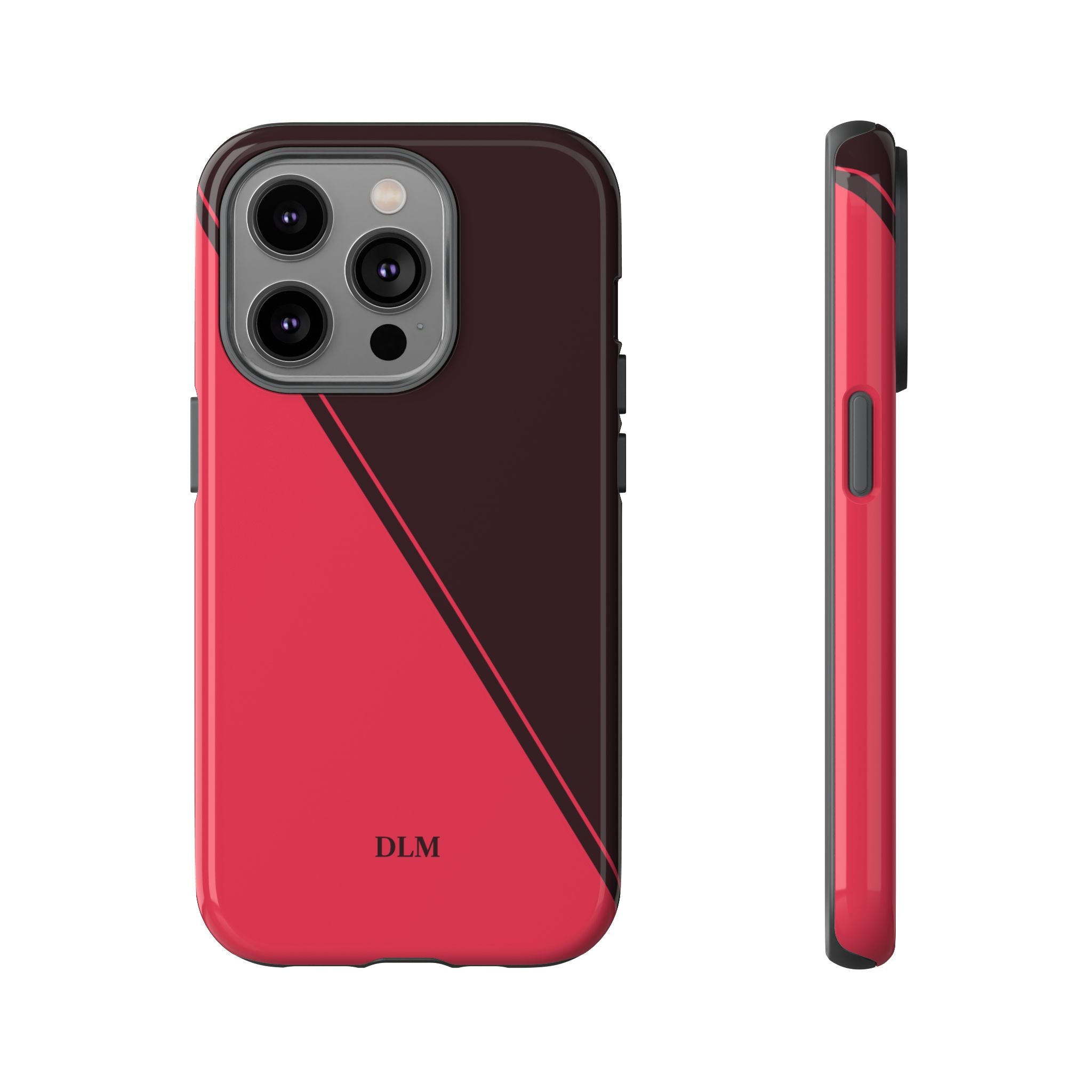 Red/Brown Two Tone Custom Initials Case