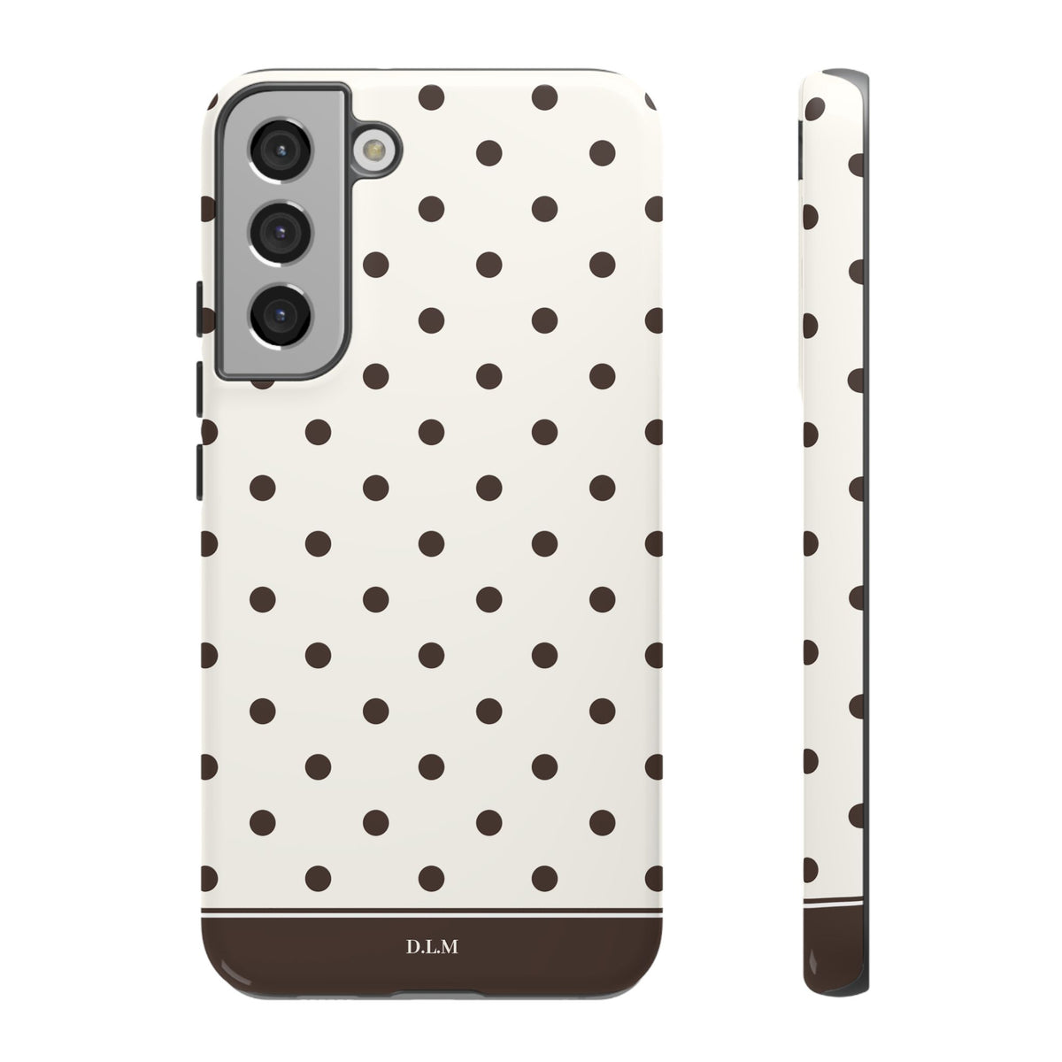 Creamy Mocha Personalised Polka Dot Case