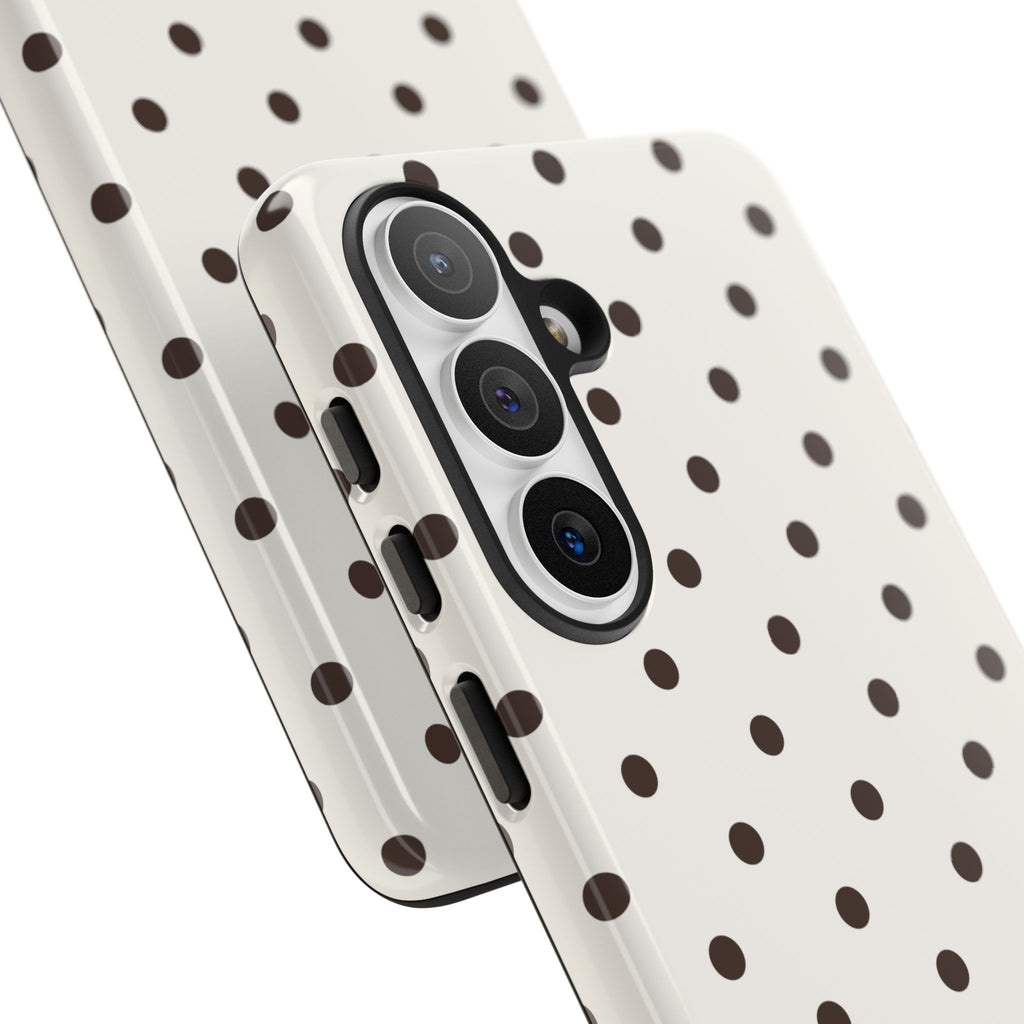 Creamy Mocha Personalised Polka Dot Case