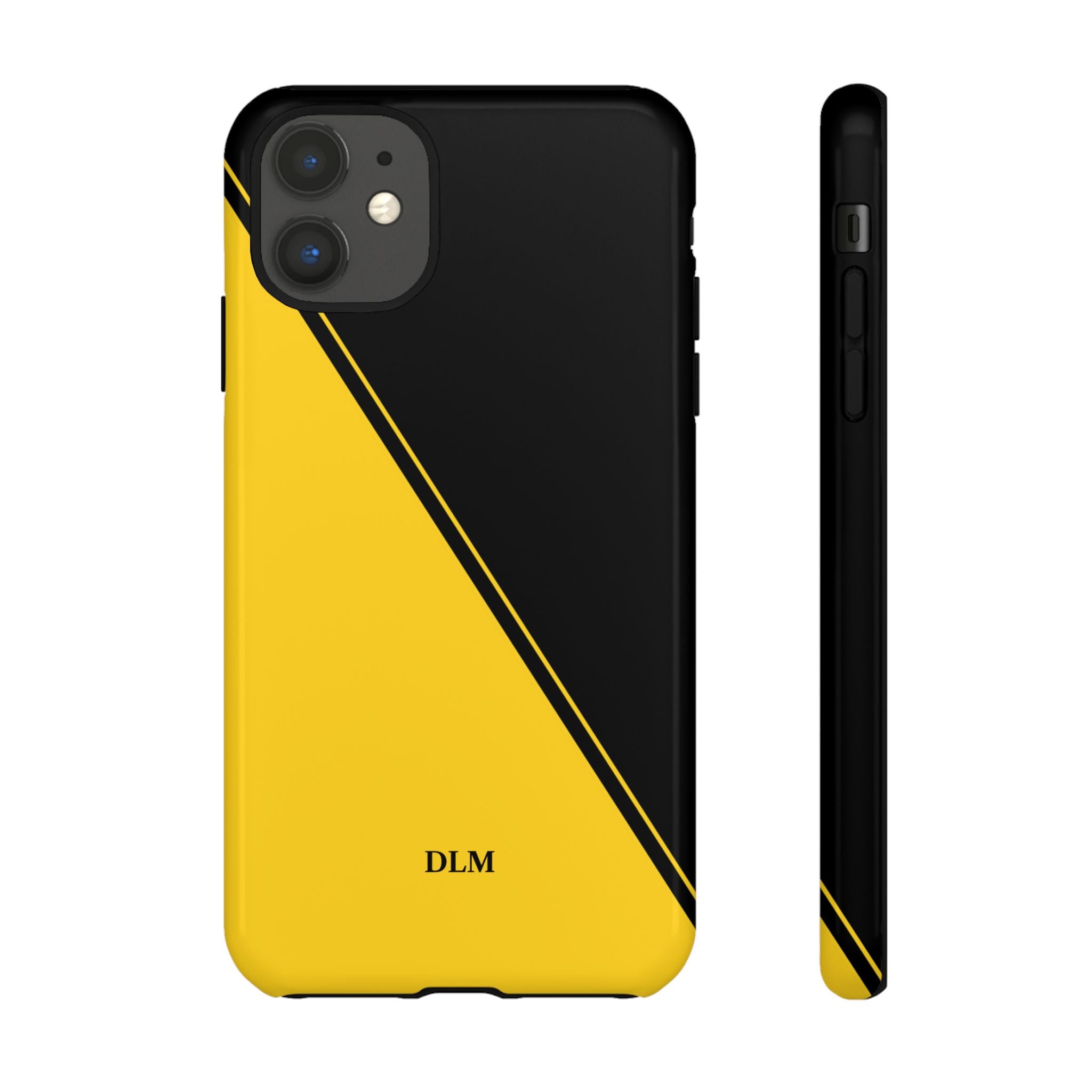 Yellow/Black Two Tone Custom Initials Case