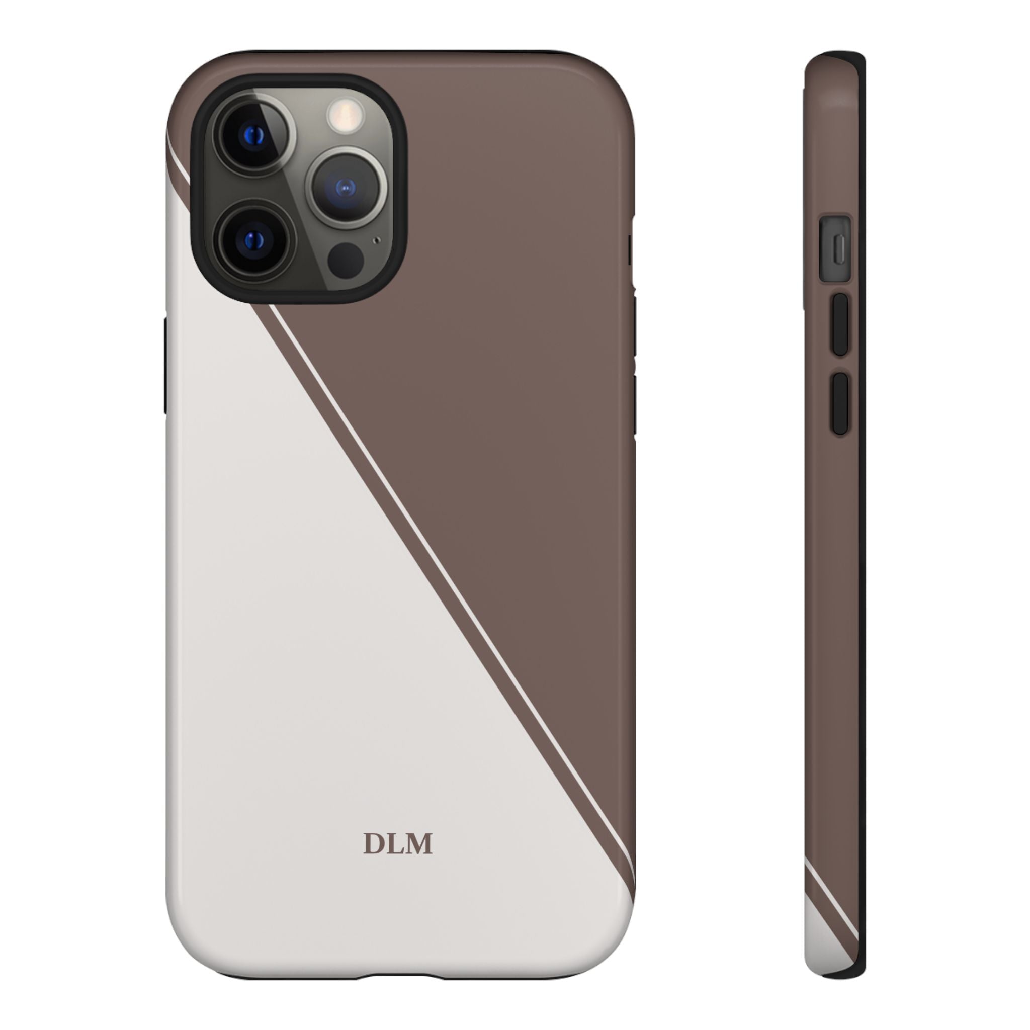 Brown/Cream Two Tone Custom Initials Case