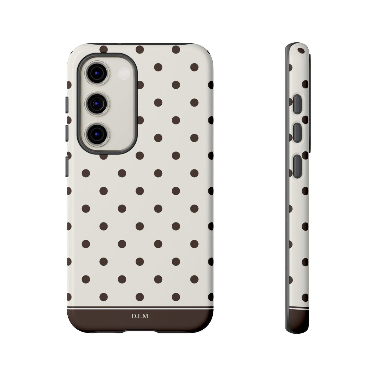 Creamy Mocha Personalised Polka Dot Case