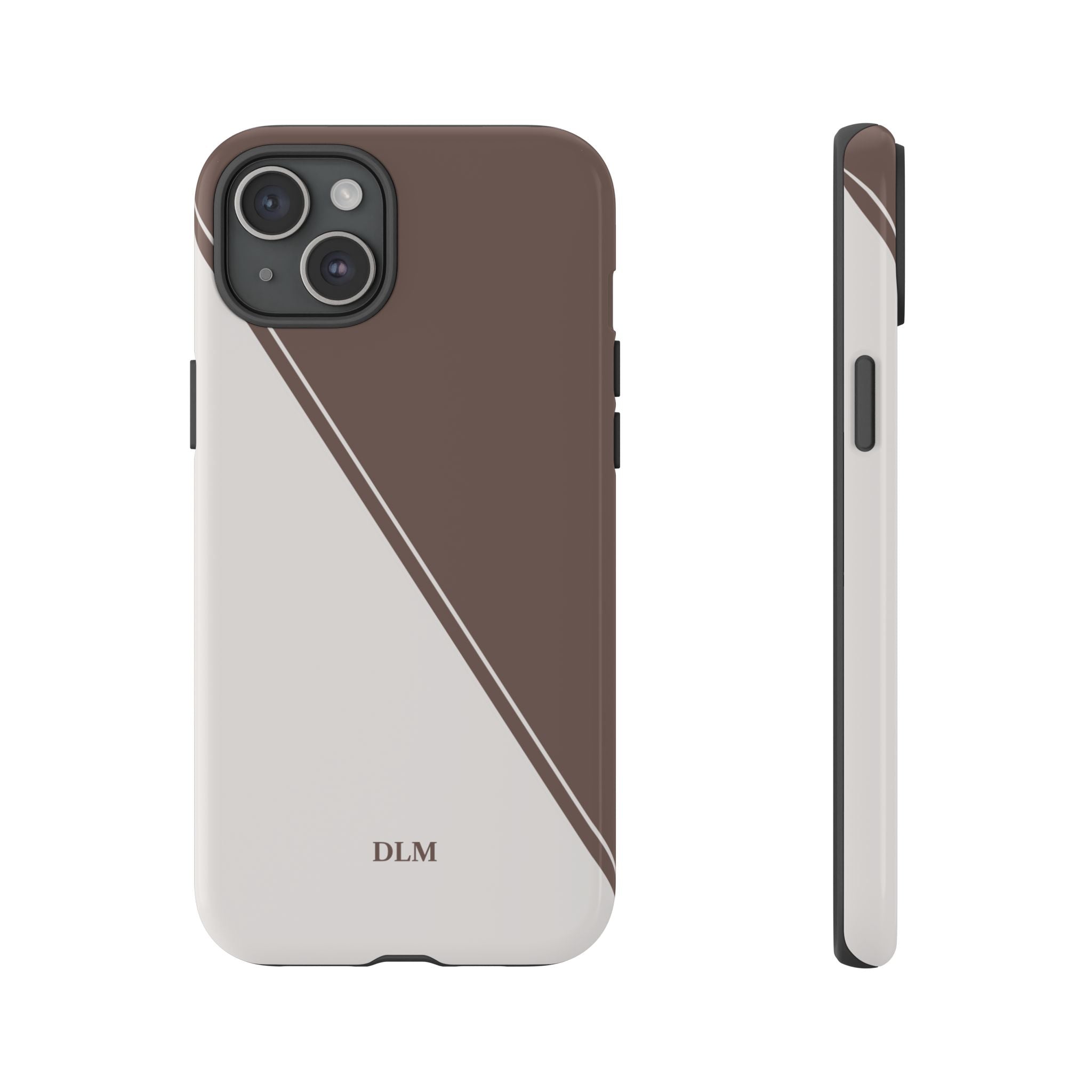 Brown/Cream Two Tone Custom Initials Case
