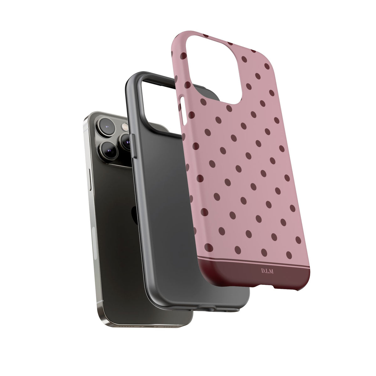 Berry Blush Personalised Polka Dot Case